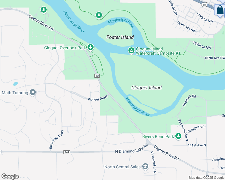 map of restaurants, bars, coffee shops, grocery stores, and more near 13880 Dayton River Road in Dayton