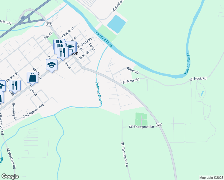 map of restaurants, bars, coffee shops, grocery stores, and more near 102 Tribbett Court in Dayton