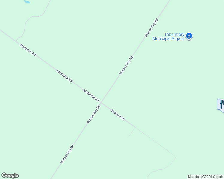 map of restaurants, bars, coffee shops, grocery stores, and more near 183 Warner Bay Road in Tobermory