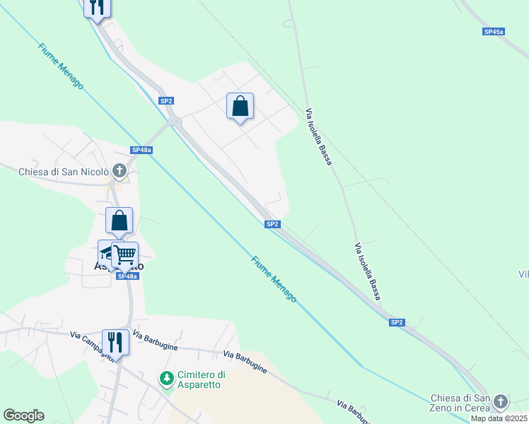 map of restaurants, bars, coffee shops, grocery stores, and more near 4 Via Isolella San P. in Asparetto