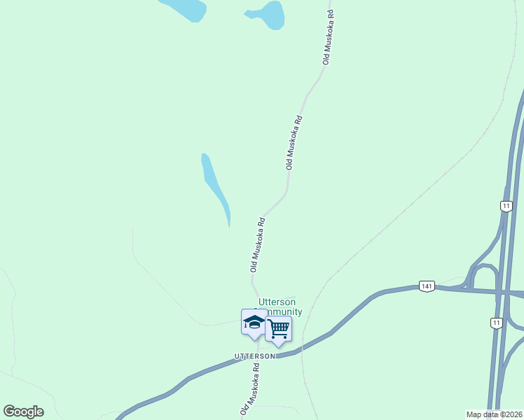 map of restaurants, bars, coffee shops, grocery stores, and more near 2322 Old Muskoka Road in Huntsville