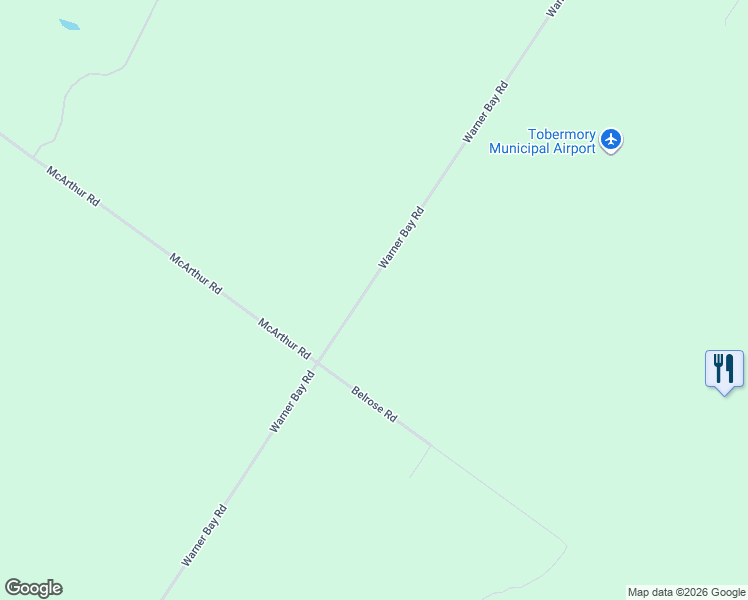 map of restaurants, bars, coffee shops, grocery stores, and more near 179 Warner Bay Road in Tobermory