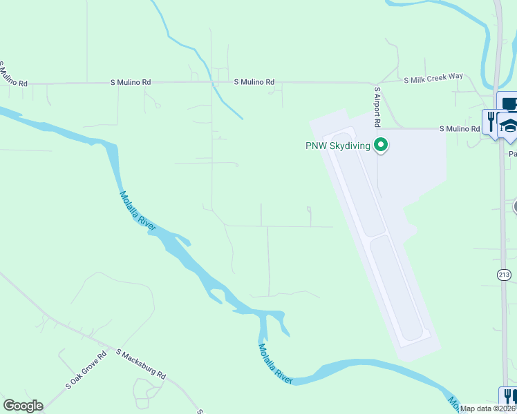 map of restaurants, bars, coffee shops, grocery stores, and more near 13157 South Buff Road in Mulino