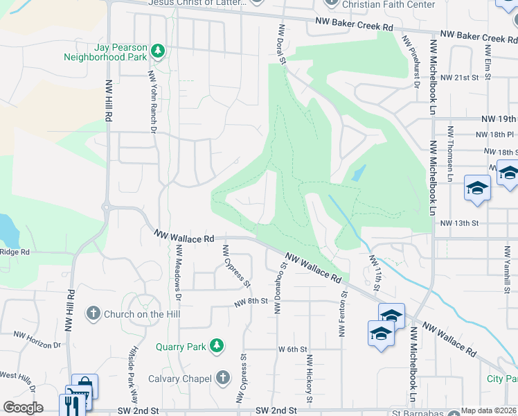 map of restaurants, bars, coffee shops, grocery stores, and more near 1702 Northwest Troon Court in McMinnville