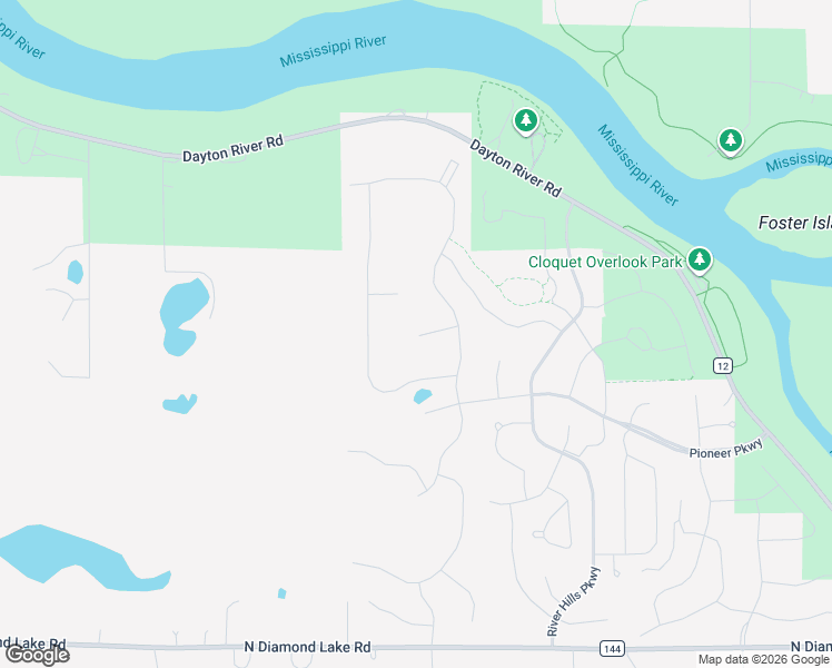map of restaurants, bars, coffee shops, grocery stores, and more near 14771 Dayton River Road in Dayton