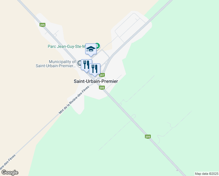 map of restaurants, bars, coffee shops, grocery stores, and more near 2 Rue Sylvain in Saint-Urbain-Premier