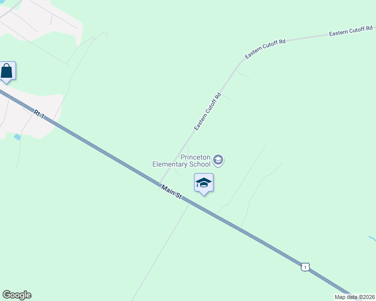 map of restaurants, bars, coffee shops, grocery stores, and more near 43 Eastern Cutoff Road in Princeton