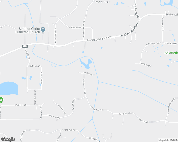 map of restaurants, bars, coffee shops, grocery stores, and more near 3055 137th Avenue Northeast in Ham Lake
