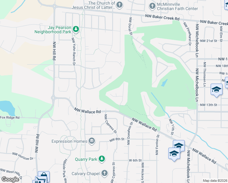 map of restaurants, bars, coffee shops, grocery stores, and more near 1755 Northwest Troon Court in McMinnville