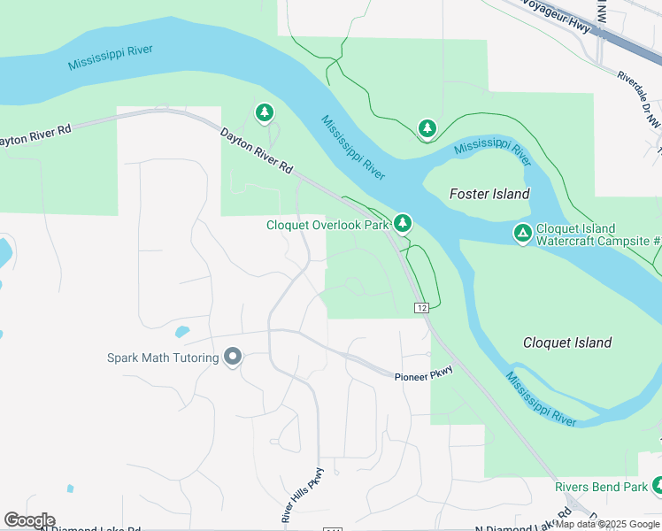 map of restaurants, bars, coffee shops, grocery stores, and more near 14702 River Hills Parkway in Dayton