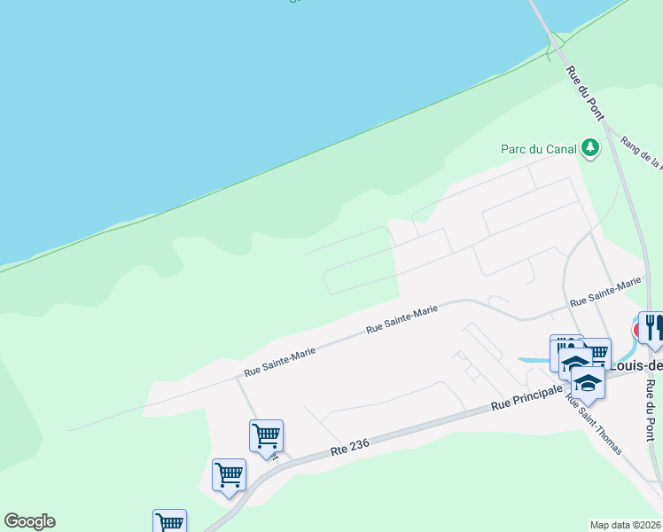 map of restaurants, bars, coffee shops, grocery stores, and more near 84 Rue des pêcheurs in Montérégie