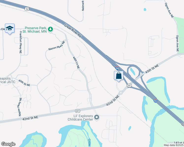 map of restaurants, bars, coffee shops, grocery stores, and more near 14075 45th Court Northeast in Saint Michael
