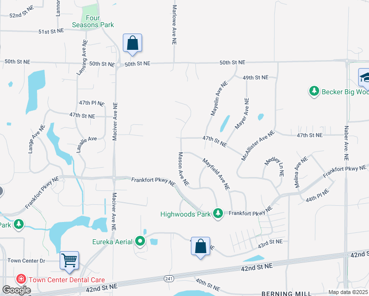 map of restaurants, bars, coffee shops, grocery stores, and more near 4672 Mayfield Avenue Northeast in St. Michael