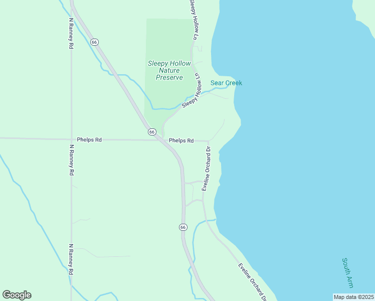 map of restaurants, bars, coffee shops, grocery stores, and more near 9236 Phelps Road in East Jordan