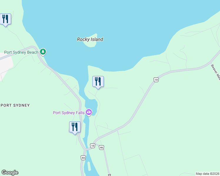 map of restaurants, bars, coffee shops, grocery stores, and more near 51 Mary Lake Crescent in Huntsville