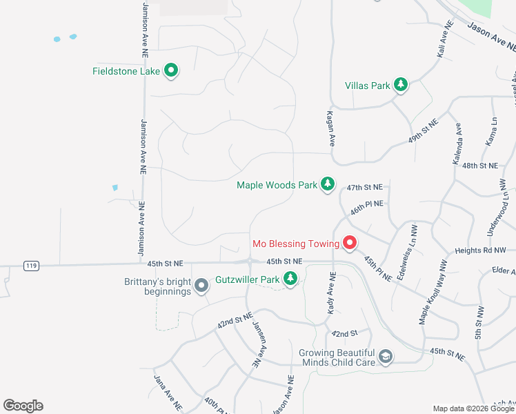map of restaurants, bars, coffee shops, grocery stores, and more near 9776 46th Street Northeast in Saint Michael
