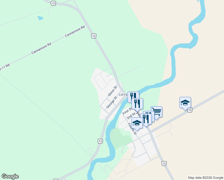 map of restaurants, bars, coffee shops, grocery stores, and more near 9 Gloss Street in North Stormont