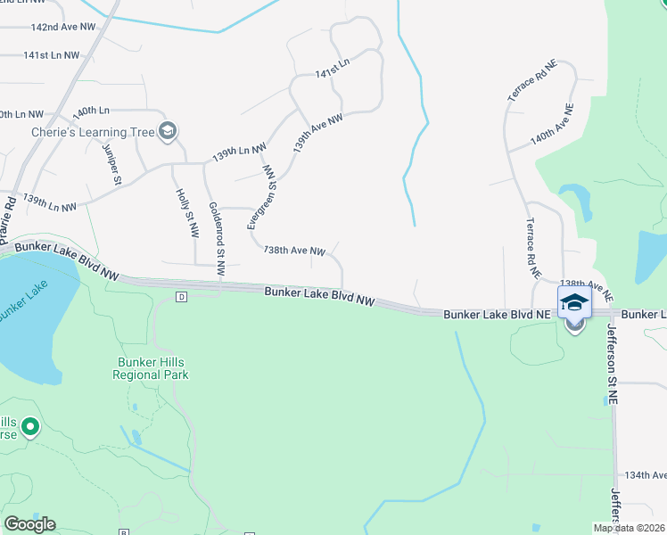 map of restaurants, bars, coffee shops, grocery stores, and more near 13788 Butternut Street Northwest in Andover