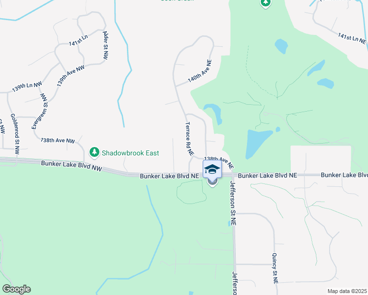 map of restaurants, bars, coffee shops, grocery stores, and more near 13808 Terrace Road Northeast in Ham Lake