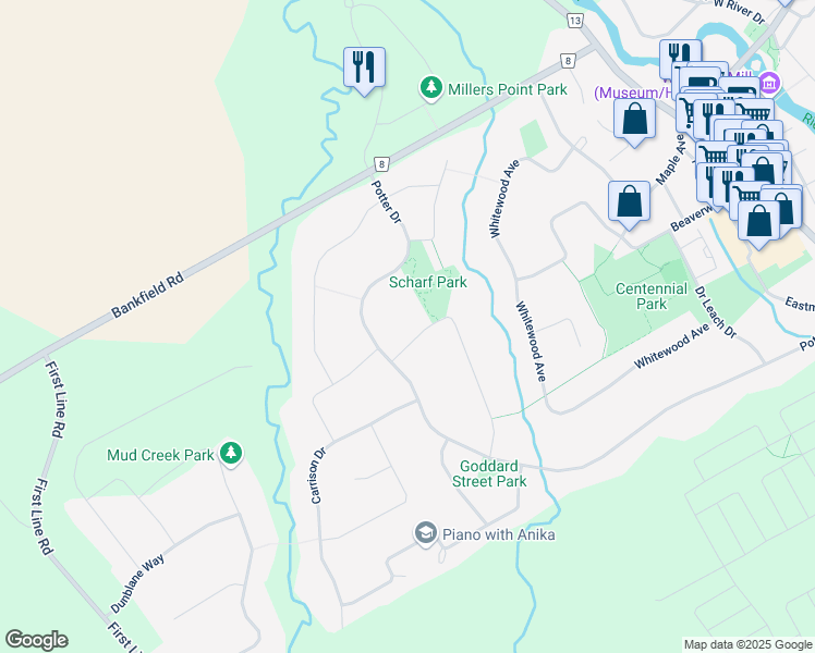 map of restaurants, bars, coffee shops, grocery stores, and more near 5525 Pettapiece Crescent in Ottawa