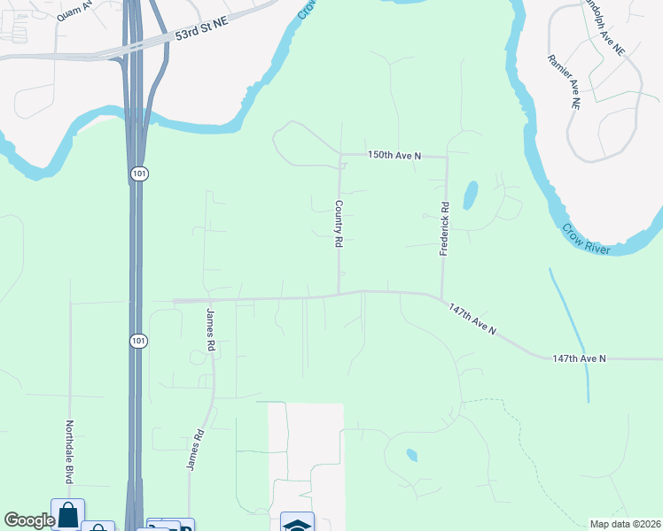 map of restaurants, bars, coffee shops, grocery stores, and more near 14700 Country Road in Rogers