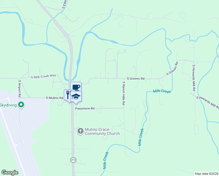 map of restaurants, bars, coffee shops, grocery stores, and more near in Mulino
