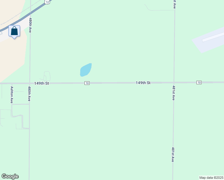 map of restaurants, bars, coffee shops, grocery stores, and more near 48060 149th Street in Milbank