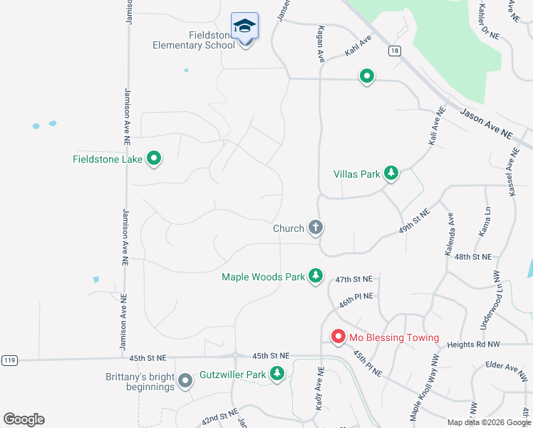 map of restaurants, bars, coffee shops, grocery stores, and more near 5027 Jansen Avenue Northeast in Saint Michael