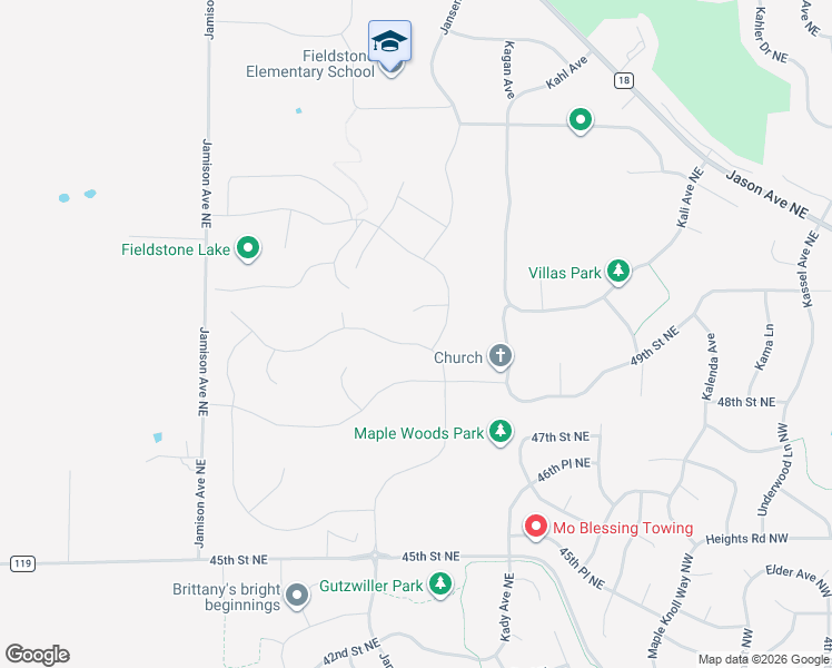 map of restaurants, bars, coffee shops, grocery stores, and more near 5027 Jansen Avenue Northeast in Saint Michael