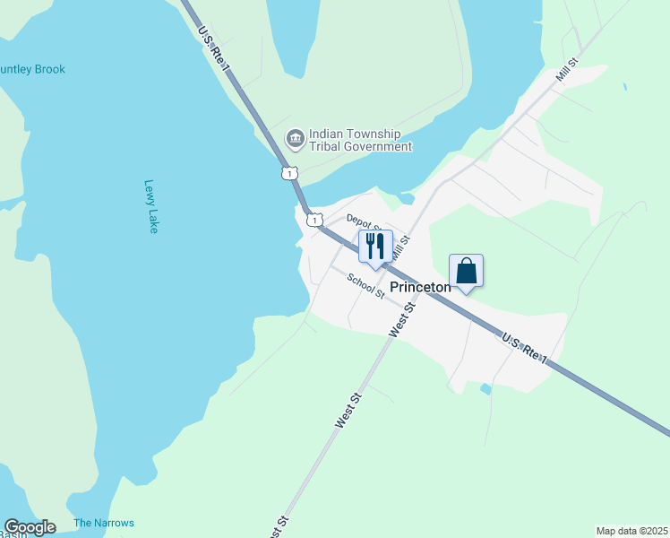 map of restaurants, bars, coffee shops, grocery stores, and more near 13 School Street in Princeton