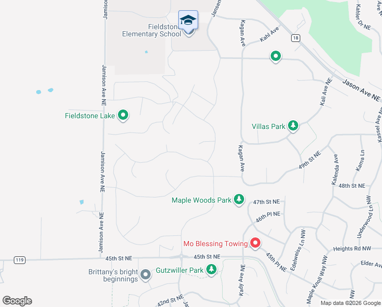 map of restaurants, bars, coffee shops, grocery stores, and more near 5027 Jansen Avenue Northeast in Saint Michael