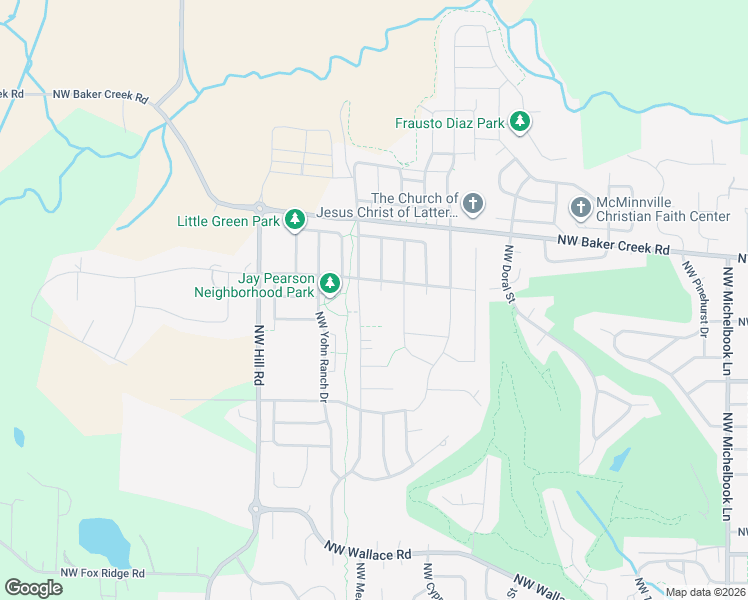 map of restaurants, bars, coffee shops, grocery stores, and more near 2310 Northwest Fendle Way in McMinnville
