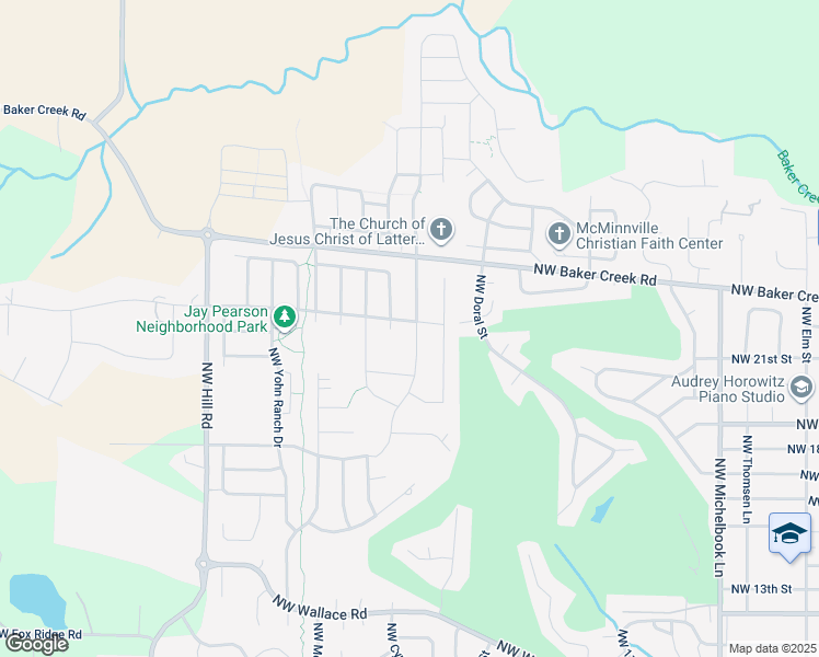 map of restaurants, bars, coffee shops, grocery stores, and more near 2304 Northwest Shadden Drive in McMinnville