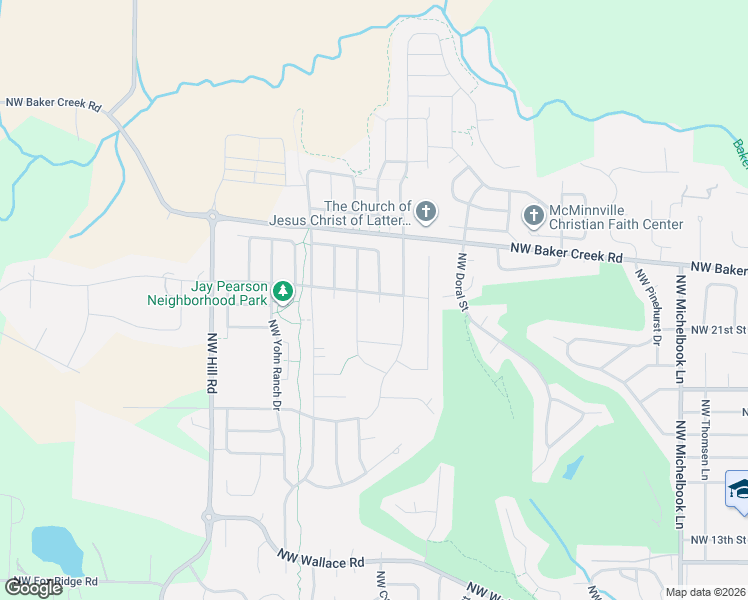 map of restaurants, bars, coffee shops, grocery stores, and more near 2287 Northwest Mahala Way in McMinnville