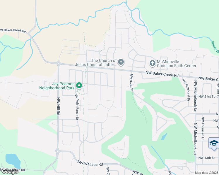 map of restaurants, bars, coffee shops, grocery stores, and more near 2296 Northwest Mahala Way in McMinnville