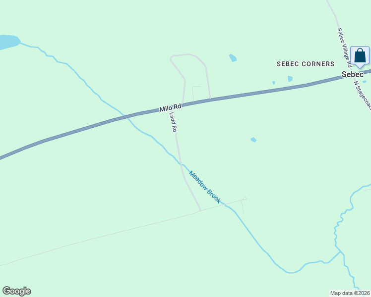 map of restaurants, bars, coffee shops, grocery stores, and more near Ladd Road in Sebec