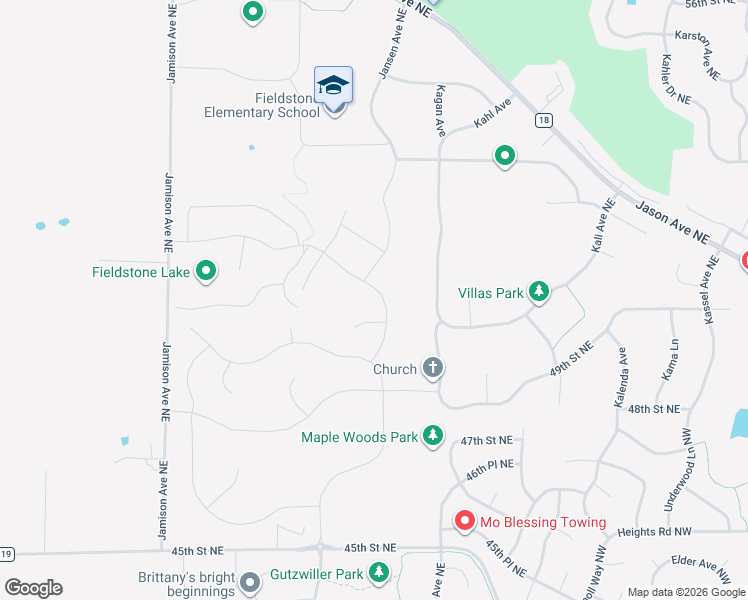 map of restaurants, bars, coffee shops, grocery stores, and more near 5027 Jansen Avenue Northeast in Saint Michael