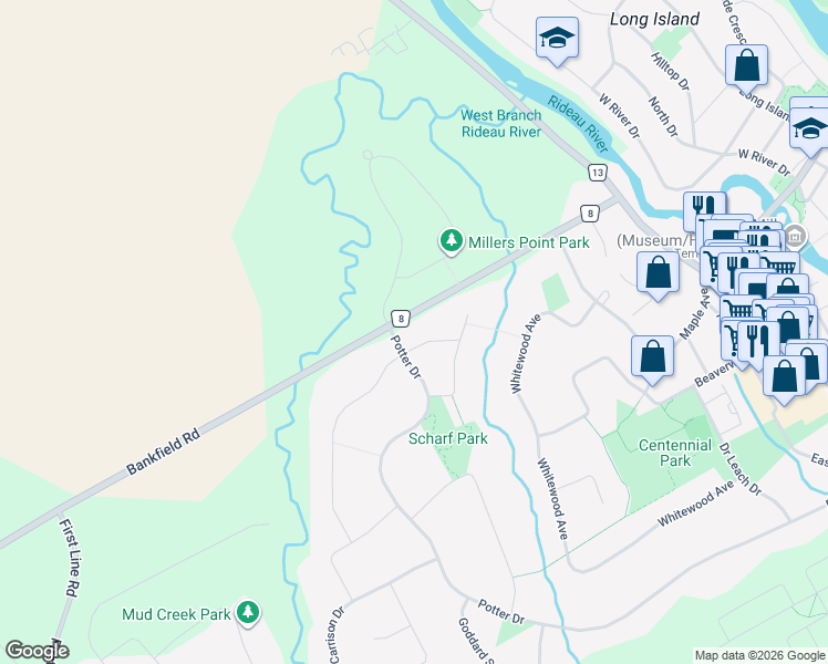 map of restaurants, bars, coffee shops, grocery stores, and more near 5454 Mansel Crescent in Ottawa