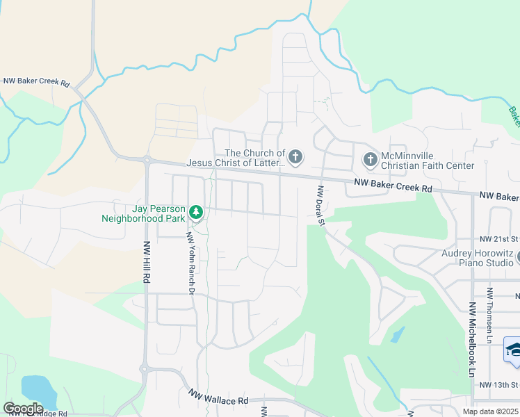 map of restaurants, bars, coffee shops, grocery stores, and more near 1749 Northwest 23rd Street in McMinnville