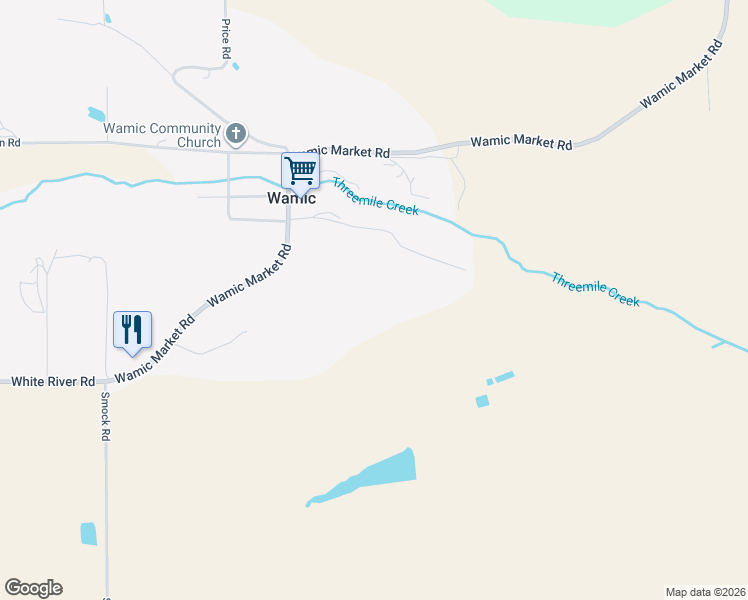 map of restaurants, bars, coffee shops, grocery stores, and more near 80247 Emigrant Street in Wamic