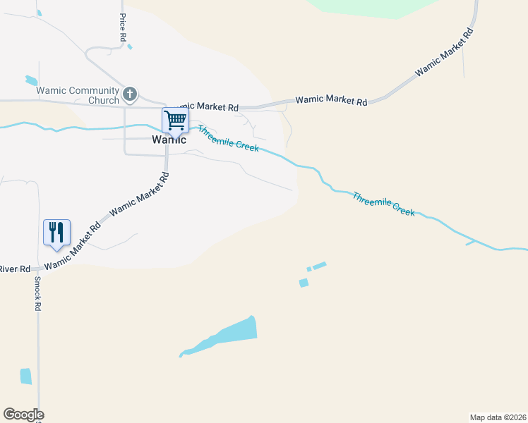 map of restaurants, bars, coffee shops, grocery stores, and more near 80357 Emigrant Street in Tygh Valley