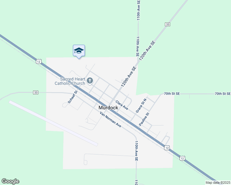 map of restaurants, bars, coffee shops, grocery stores, and more near 403 North Hollis Street in Murdock
