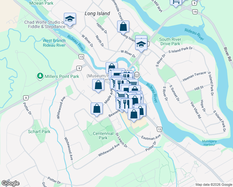 map of restaurants, bars, coffee shops, grocery stores, and more near 5530 Manotick Main Street in Ottawa
