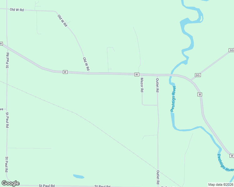 map of restaurants, bars, coffee shops, grocery stores, and more near W7421 County Highway W in Crivitz