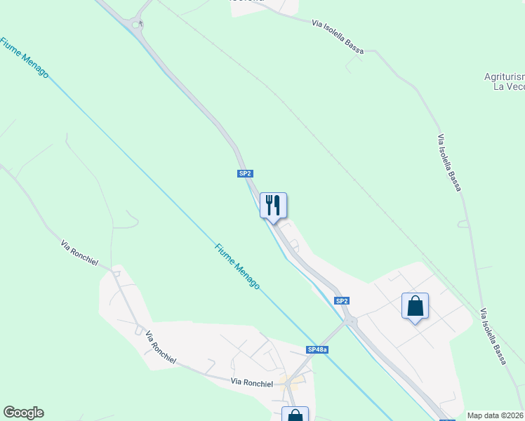 map of restaurants, bars, coffee shops, grocery stores, and more near 131 Via Isolella San P. in Asparetto