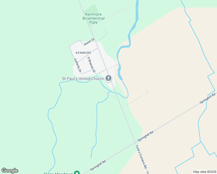 map of restaurants, bars, coffee shops, grocery stores, and more near 3302 York's Corners Road in Ottawa