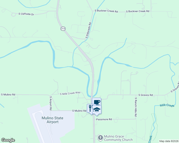 map of restaurants, bars, coffee shops, grocery stores, and more near 26243 Oregon 213 in Mulino