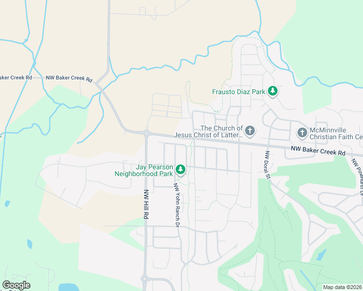 map of restaurants, bars, coffee shops, grocery stores, and more near 2340 Northwest Matteo Drive in McMinnville