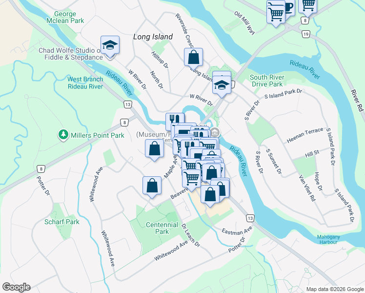 map of restaurants, bars, coffee shops, grocery stores, and more near 5517 Manotick Main Street in Ottawa