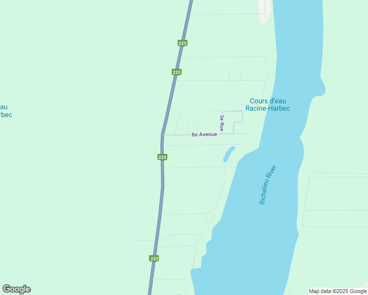 map of restaurants, bars, coffee shops, grocery stores, and more near 145 9e Avenue in Saint-Blaise-sur-Richelieu